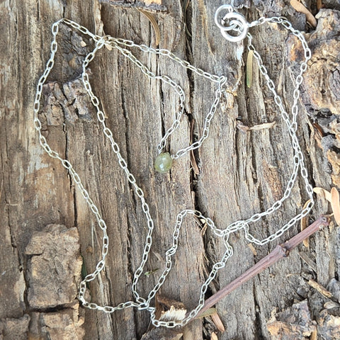 Faceted Diamond Briolette Sterling Silver Necklace