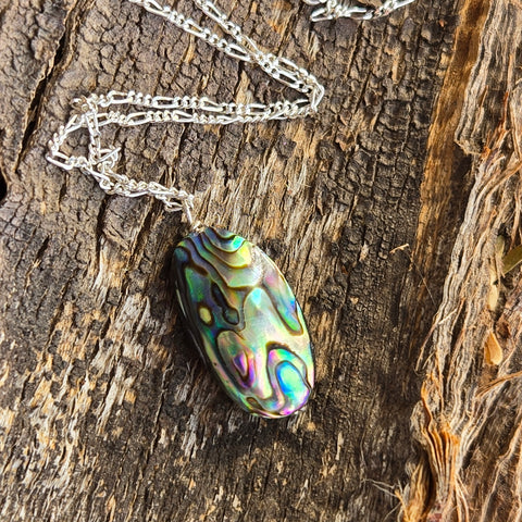 Indonesian Abalone Shell Sterling Silver Necklace