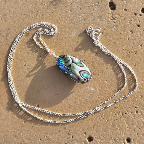 Indonesian Abalone Shell Sterling Silver Necklace