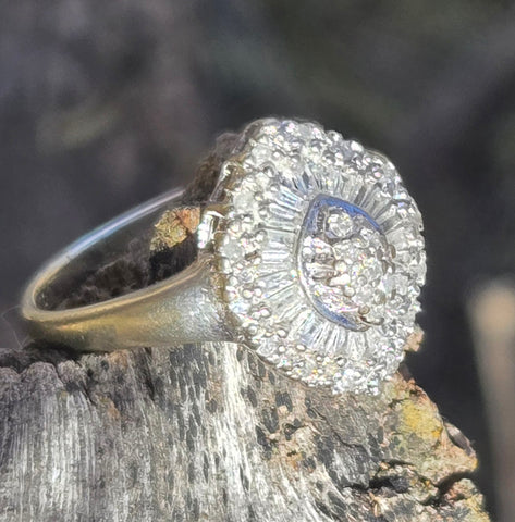 Antique Diamond 10K White Gold Ring