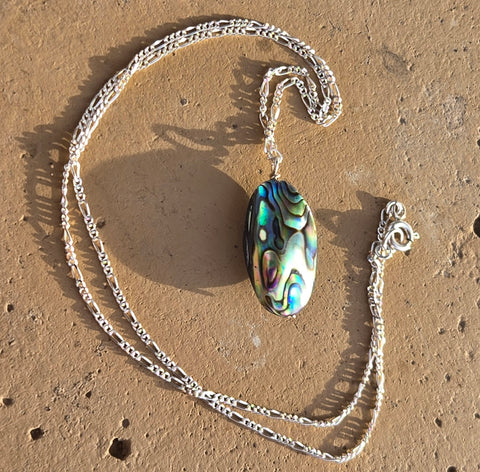 Indonesian Abalone Shell Sterling Silver Necklace