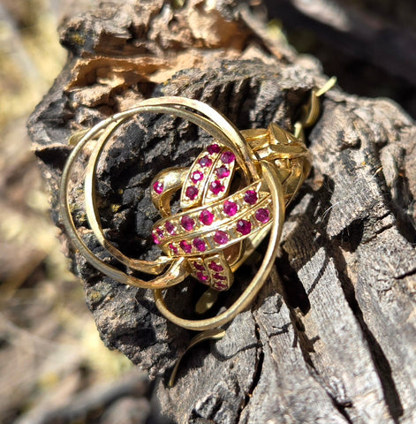 Ruby 14K Gold Antique Puzzle Ring