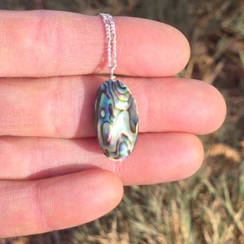 Indonesian Abalone Shell Sterling Silver Necklace