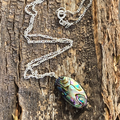 Indonesian Abalone Shell Sterling Silver Necklace